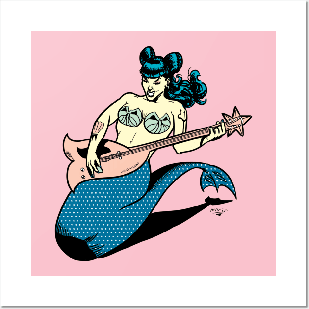 Rockabilly Mermaid Wall Art by Victor Maristane